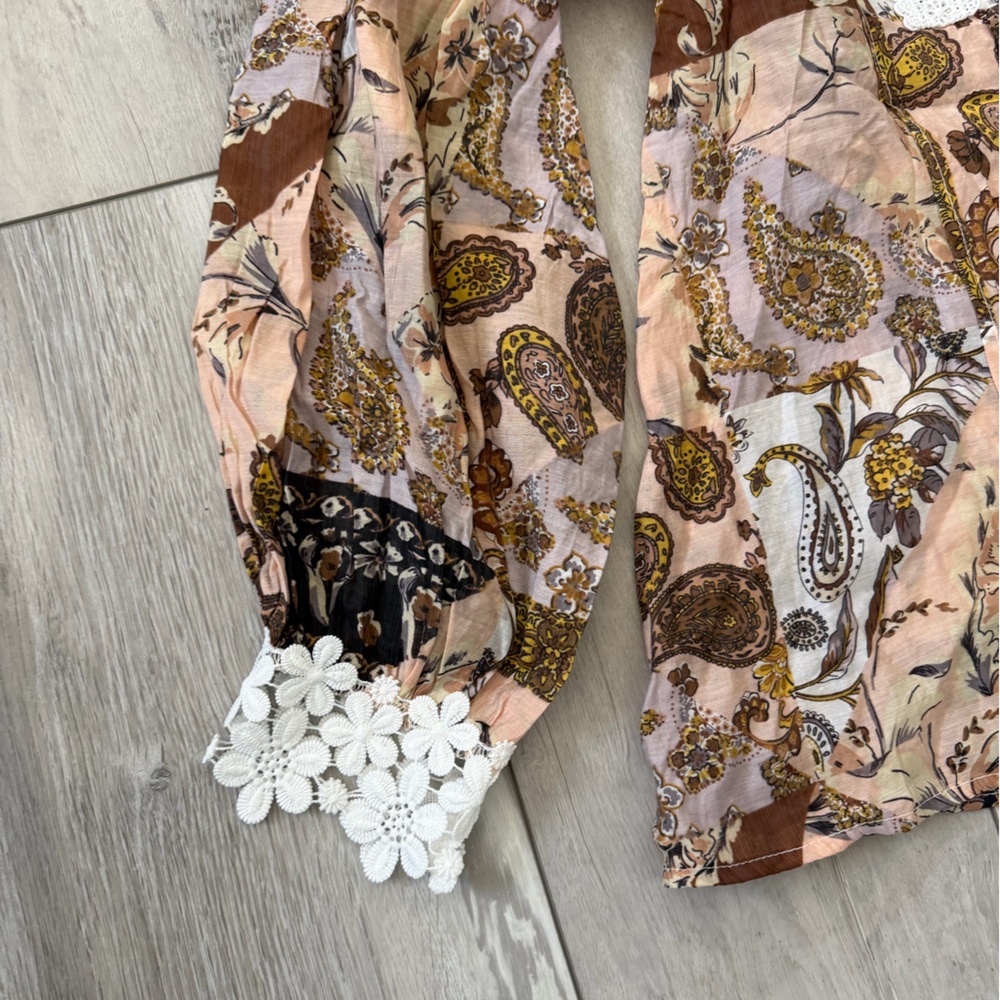 Pol Lace Bohemian Patchwork Button Down Victorian… - image 4
